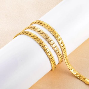 Cadena cubana plana de acero inoxidable en color oro y plata para hombre y mujer, collar de hip hop, regalo para fiestas, joyería de moda. - Product Image 4