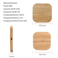 Chargeur sans fil en bambou personnalisé avec logo rapide 15W Chargeur sans fil pour téléphone en bois à induction