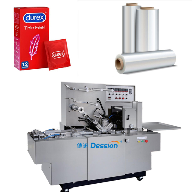 Automatic Cellophane Health Care Product Packaging Machine Condom Box Plastic Film Wrapping Machine