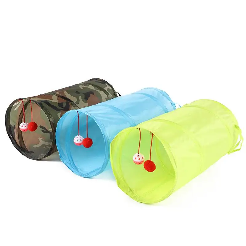 Canal de chasse pour chat 2 façons de jouer maison pour chat jouet interactif Tunnel pour chat Tube pliable avec balle