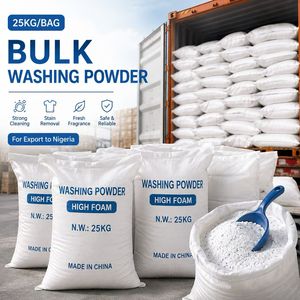 Lessive en poudre haute mousse 25 kg de notre usine chinoise, conception OEM gratuite, détergent concentré pour vêtements en boîte en carton - Product Image 2