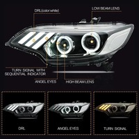 Faro Delantero HETOP FIT GK5 2014-2020 JAZZ LED, Actualización a Estilo Mustang, DRL Modificado, Lámpara Delantera con Intermitentes, Conexión Plug and Play para Honda