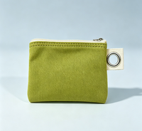 Kantong Penyimpanan Mini Anti Maling INS Fashion dari Kanvas dengan Ritsleting, Lapisan Katun, Desain Pendek, dan Gantungan Kunci Lingkaran Logam