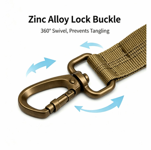 Durable Two Handle Training <b>Dog</b> <b>Leash</b> for Medium Large <b>Dogs</b> with Car Seat Buckle Tactical Collar Set - Product Image 4
