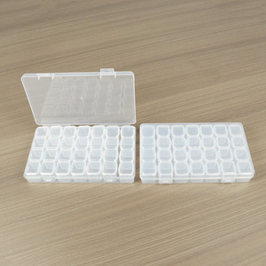 Jewelry Organizer Box 28 Grids Clear Plastic Storage Case For Nail Rhinestones Glitter Desktop Organizer With Lid - Product Image 1