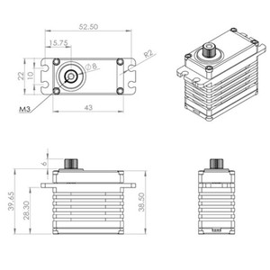 Servo sin Escobillas MKS HBL388 con Engranajes Metálicos para Aviones RC de Alta Tensión para Competición - Product Image 2