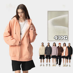 H5435เสื้อผ้าผู้ชายแบบรูดซิปมีฮู้ดสำหรับทุกเพศเสื้อมีฮู้ดผ้าคอตตอน GSM ผสม430 - Product Image 3