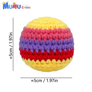Hacky Sack de <span class=keywords><strong>Ganchillo</strong></span> Hecho a Mano Personalizado al por Mayor para Regalo Promocional, Balón de Fútbol de Algodón Tejido a Granel con Logotipo - Product Image 2