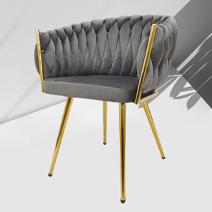 Sedie da Pranzo in Velluto Nero con Braccioli e Gambe in Metallo Argento, Moderne Sedie Imbottite Rosa per Caffè, Morbide Sedie Beige e Bianche - Product Image 4