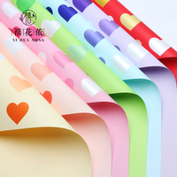 Kertas Pembungkus Bunga Xihuanong Neon Heart Gradient, Kertas Buket Hadiah Buatan Tangan DIY, Perlengkapan Bunga Romantis untuk Toko Bunga