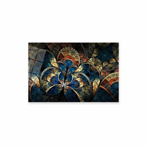 Golden Fractal Glass <b>Canvas</b> Print: Elegant Modern <b>Wall</b> Art,TEMPERED GLASS ART - Product Image 2