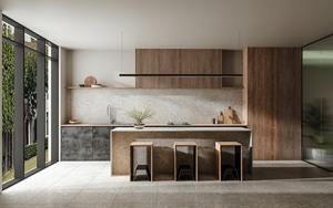 Meubles de cuisine en forme de U, armoires ouvertes multifonctionnelles simples et modernes, armoires personnalisées Aimsp - Product Image 3