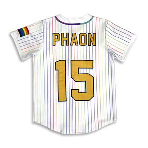 Camiseta de béisbol personalizada, bordado, diseño de logotipo, equipo a rayas, nuevo estilo, ropa deportiva de béisbol - Product Image 4