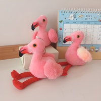 Porte-clés flamant rose en peluche, mignon oiseau en peluche, breloque de sac, pendentif flamant rose doux pour la décoration de sacs à dos et sacs à main