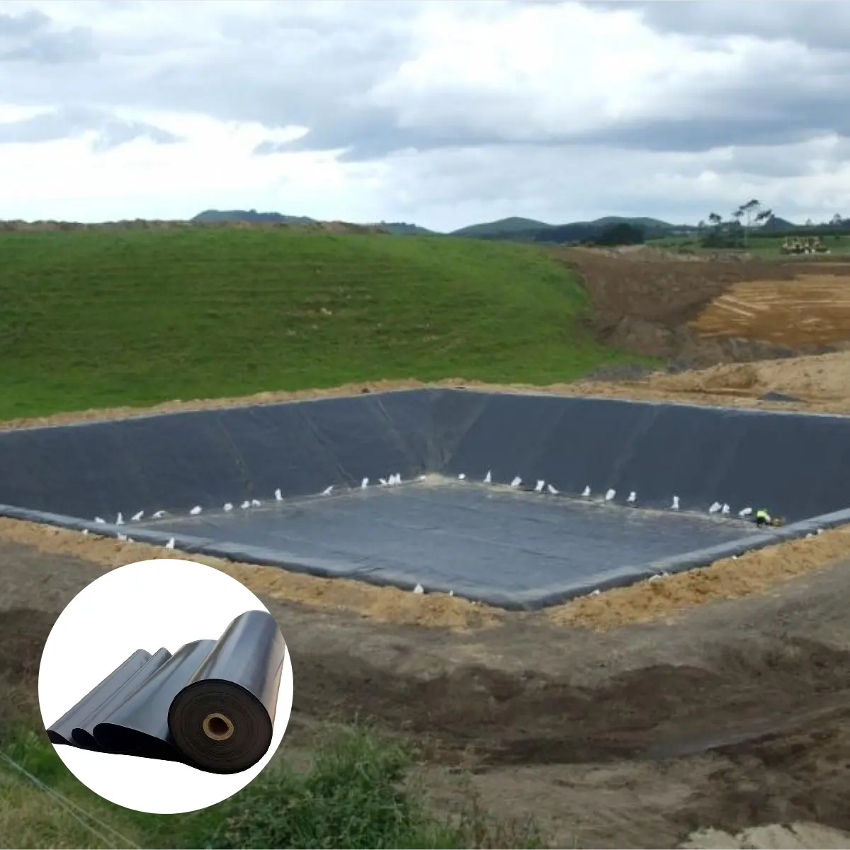 एचडीपीई 0.5mm 1mm 1.5mm 2mm निविड़ अंधकार geomembrane बांध तालाब लाइनर कीमत एचडीपीई Geomembrane