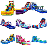 Château gonflable avec toboggan aquatique pour enfants, en PVC, idéal pour les fêtes aquatiques commerciales d'été, vente directe usine
