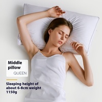 Oreiller de maison oblong à un seul coussin, qualité hôtel cinq étoiles, 200 fils/cm², polyester plié, uni, fabricant transfrontalier