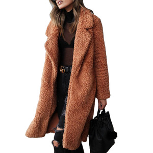 En gros 2020 Mode Chaud Femmes Turn-down Anti-rides Col Ouvert En Laine Épais Manteaux - Product Image 4