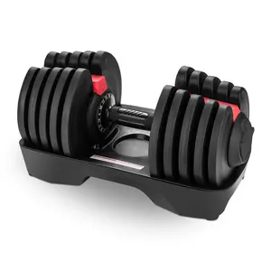 Bir el hızlı ayarlamak 16 artışlarla Max gücü spor ağırlıkları Set 90 Lb ayarlanabilir Dumbbells 40 Kg ev için