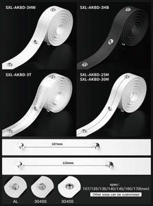 Rail de rideau métallique à plis ondulés simples pour plafond avec barre silencieuse en PVC, plis en S, en aluminium - Product Image 5