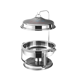 New Cheap Economic Hotel Restaurant Party Buffet 6 Litros Chafing Dish Casamento Round Food Warmer Chafing Dish com tampa suspensa - Product Image 1