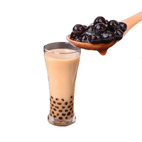 Perles de tapioca noires de haute qualité, perles de boba, boules moelleuses, sirop de sucre brun, durée de conservation de 9 mois, vente en gros en vrac, ingrédient d'usine