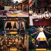 Impermeable vacaciones jardín boda decoración EE. UU. Enchufe E12 G40 Edison bombilla 15M 48ft LED festón cadena Luz
