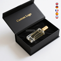 Eu trendi Coffret De Parfum emas Foil Logo hitam magnetik 50 Ml kotak Parfum dengan desain