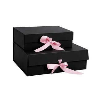 Premium <b>Black</b> Magnetic Perfume Gift <b>Box</b> with Custom Logo, Hinged Rigid Packaging <b>Box</b> - Product Image 2