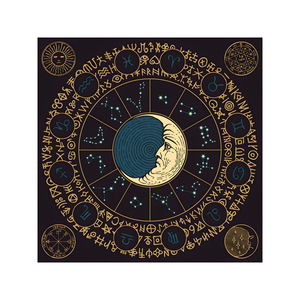 Tappetino <span class=keywords><strong>da</strong></span> gioco Mahjong Gotico Teschio Nero Oro Lusso Antiscivolo con Motivo Luna Mistica, Copritavolo, Accessori per Mahjong Americano - Product Image 6