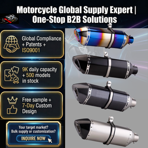 Escape de Motocicleta Geométrico Modificado Akra de 370 mm, Silenciador para 300SR, Msx125, Mt07, XMAX, FZ6, <span class=keywords><strong>Z900</strong></span>, Ninja400, Ninja250, Mt15, F900R - Product Image 1