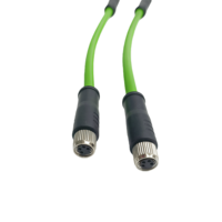 Kabel Ethernet Industri M8 4-Core Tipe-D Terenkodifikasi untuk Penerbangan, Fleksibilitas Tinggi, Konektor Sensor Rantai Tarik, Tahan Air