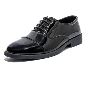 Chaussures Richelieu pour hommes en cuir verni noir, à lacets, bout pointu, style formel, pour le bureau et la carrière, semelle extérieure en caoutchouc - Product Image 3