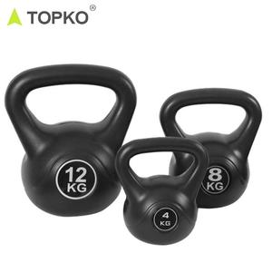 TOPKO popolare Black Kettlebell PE + cemento casa palestra pesi liberi 2-40kg di vendita calda logo personalizzato Kettlebell - Product Image 6