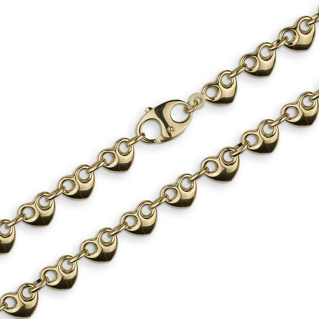 14k heart gucci chain