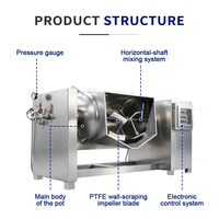 Industriële fruitjam vacuüm kookmachine met horizontale asmixer voor pasta- en sausconcentratie