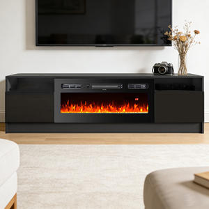 <span class=keywords><strong>Meuble</strong></span> TV moderne blanc et noir avec cheminée décorative intégrée pour salon - Ventes flash - Product Image 1