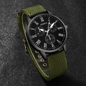 6310 4 шт./комплект, мужские Модные кварцевые часы с зеленым нейлоновым ремешком - Product Image 5