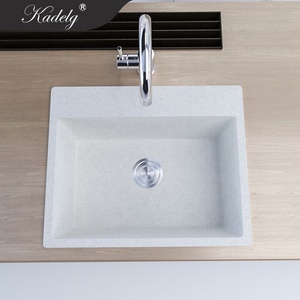 Évier rectangulaire personnalisable <span class=keywords><strong>en</strong></span> granit de quartz composite blanc à un trou et anti-rayures pour la cuisine - Product Image 2