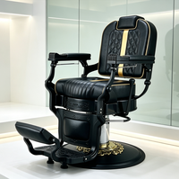 Fauteuil de barbier rétro hydraulique inclinable avec coutures diamantées de qualité supérieure