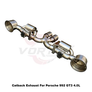 Vortex Acoustic Tuning Stainless Steel <b>Exhaust</b> With Vacuum Valve Fits Porsche 992 GT3 4.0L Sport Muffler - Product Image 3