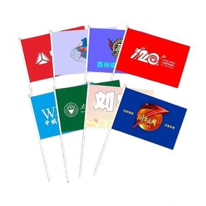 Drapeaux à main personnalisés QM de haute qualité en polyester avec support en plastique pour agiter - Product Image 5