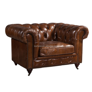 Công Nghiệp Đau Khổ Da Chính Hãng Da Bò Tự Nhiên Khách Sạn Thương Mại Dự Án <span class=keywords><strong>Sofa</strong></span> Bán Buôn - Product Image 1