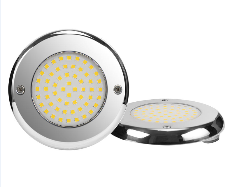 IP68 Waterproof Ultra-Thin 15mm Stainless Steel LED Pool Light 12W/18W Optional, AC/DC 12V/24V, RGB