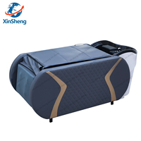 Bac de lavage de cheveux professionnel pour salon, lit de massage, cuve à vapeur, design moderne, cuir PU, XSZ SMB-42, pour spa capillaire, hydrothérapie thaïlandaise et shampoing