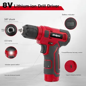 סט מברגים חשמליים מקצועי 8V ליתיום, ארגז כלים מכני 109 חלקים, ארגז כלים קשיח תלת שכבתי לתיקונים ביתיים, OEM - Product Image 5