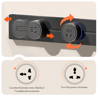 Stopkontak soket dinding sistem jalur daya Universal terpasang di meja elektrik kualitas tinggi dengan 3 adaptor Multi