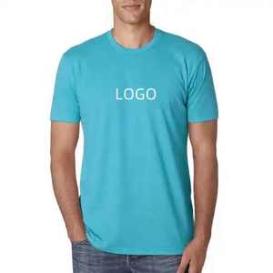 Camiseta personalizada de manga corta con cuello redondo para hombre, estilo básico, algodón, poliéster, rayón, impresión personalizada, camisetas lisas de tres mezclas - Product Image 1