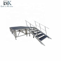 Scène mobile en aluminium pour événements, 4x8 pieds, intérieur/extérieur, concert, mariage, plateforme de scène portable