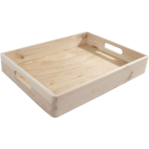 40X30X6.5 Cm Trà Có Thể Xếp Chồng Cà Phê Bữa Sáng Phục Vụ Khay Mở Hộp Lưu Trữ Hàng Đầu Có Tay Cầm Thùng Gỗ NÔNG - Product Image 2
